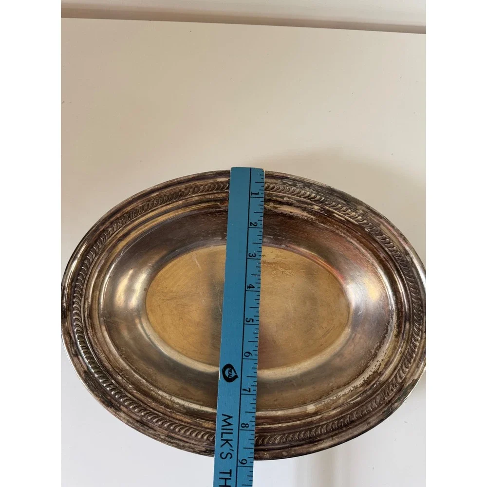 F.B. Rogers Silver Co 1205 Vintage Silverplate Oval Serving Bowl Gadroon Trim
